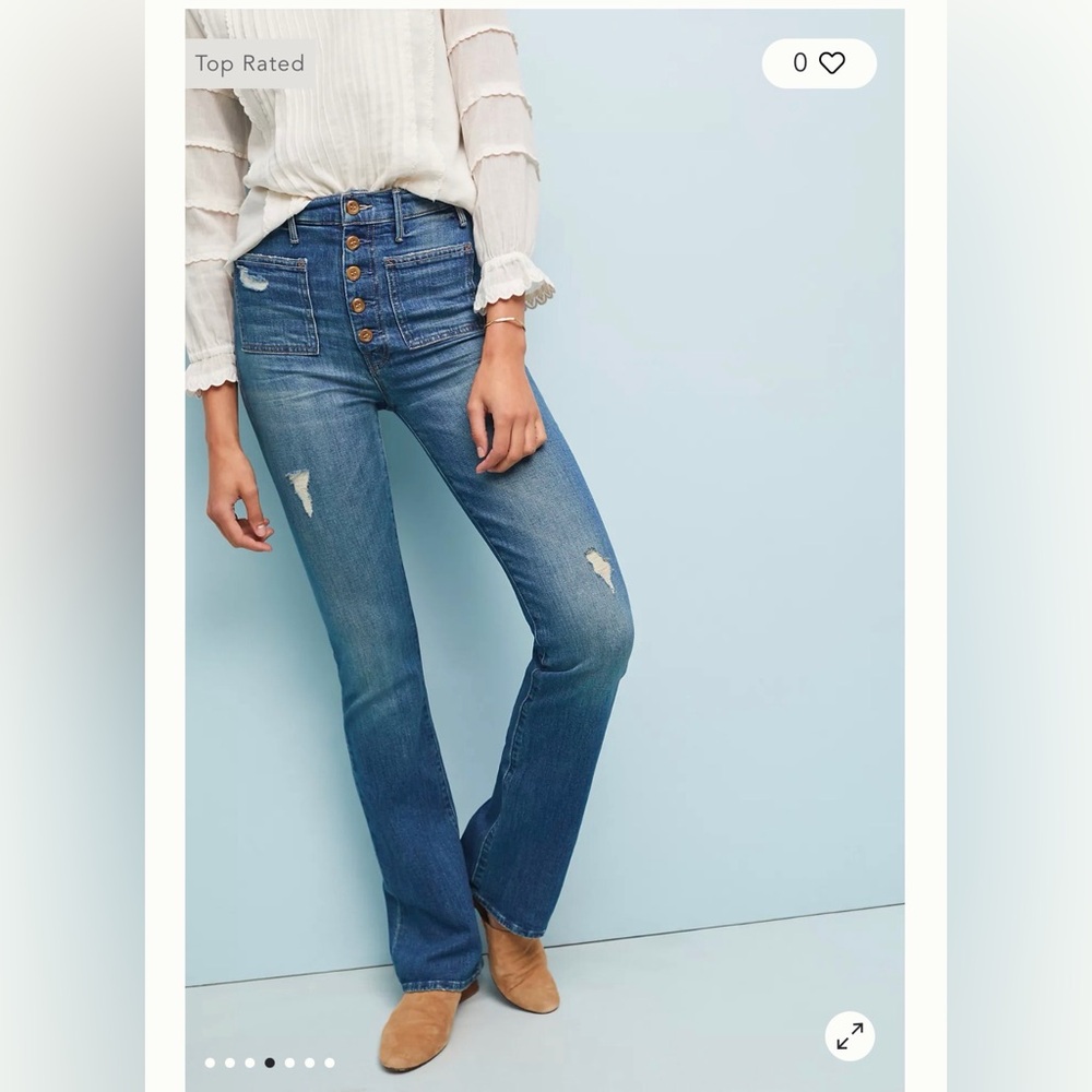 MOTHER The Hustler Mid-Rise Bootcut Jeans size 27 Y2K Pockets
